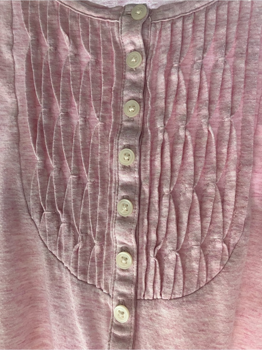 J. Jill Pink Long Sleeve Button Front Pintuck Tee
